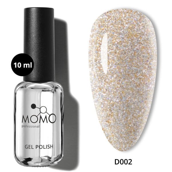 Momo Professional Disko Seri Kalıcı Oje D002 Altın (10ml) Reflective Flash Gel Polish