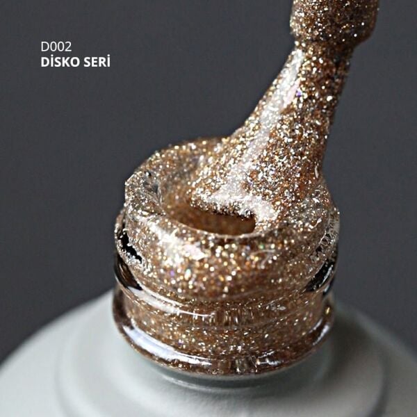 Momo Professional Disko Seri Kalıcı Oje D002 Altın (10ml) Reflective Flash Gel Polish