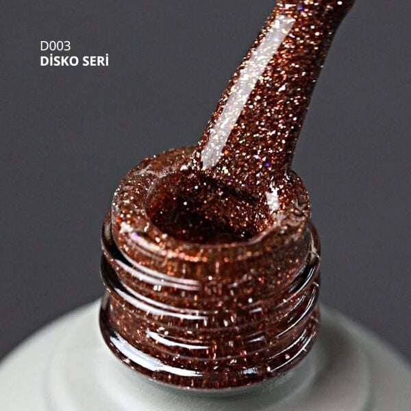Momo Professional Disko Seri Kalıcı Oje D003 Kahverengi (10ml) Reflective Flash Gel Polish