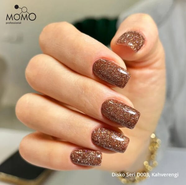 Momo Professional Disko Seri Kalıcı Oje D003 Kahverengi (10ml) Reflective Flash Gel Polish