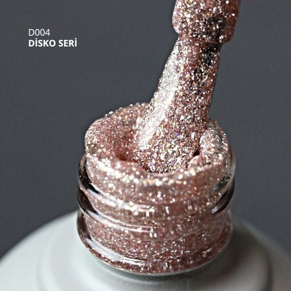 Momo Professional Disko Seri Kalıcı Oje D004 Nude Pembe (10ml) Reflective Flash Gel Polish
