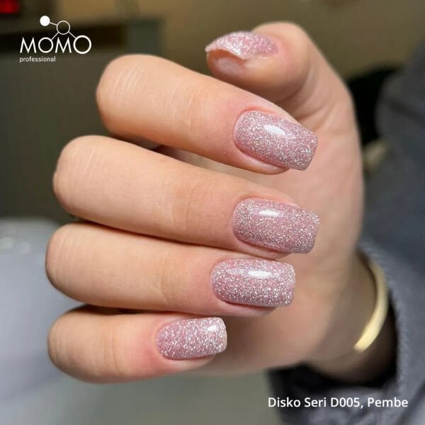Momo Professional Disko Seri Kalıcı Oje D005 Pembe (10ml) Reflective Flash Gel Polish
