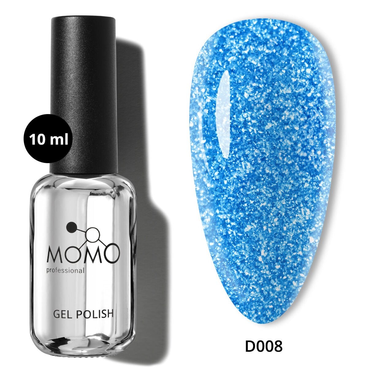 Momo Professional Disko Seri Kalıcı Oje D008 Mavi (10ml) Reflective Flash Gel Polish