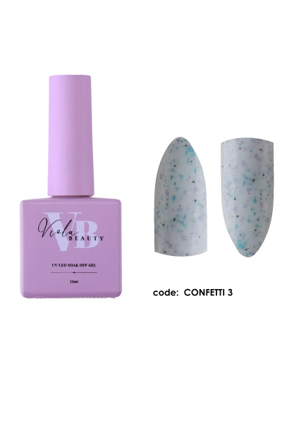 Viola Beauty Confetti Base Coat #0003 - 13ml (Simli Base Coat)