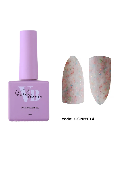 Viola Beauty Confetti Base Coat #0004 - 13ml (Simli Base Coat)
