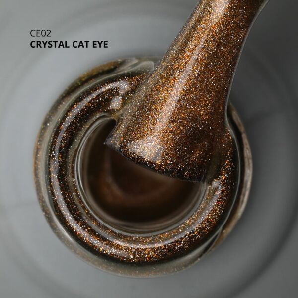Momo Professional Crystal Cat Eye Kristal Kedi Gözü Kalıcı Oje CE02 Yarı Şeffaf, Antik Altın (10ml)