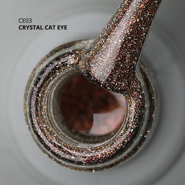 Momo Professional Crystal Cat Eye Kristal Kedi Gözü Kalıcı Oje CE03 Yarı Şeffaf, Bronz (10ml)