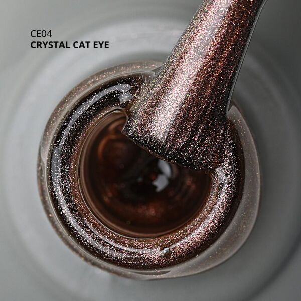 Momo Professional Crystal Cat Eye Kristal Kedi Gözü Kalıcı Oje CE04 Yarı Şeffaf, Bakır (10ml)