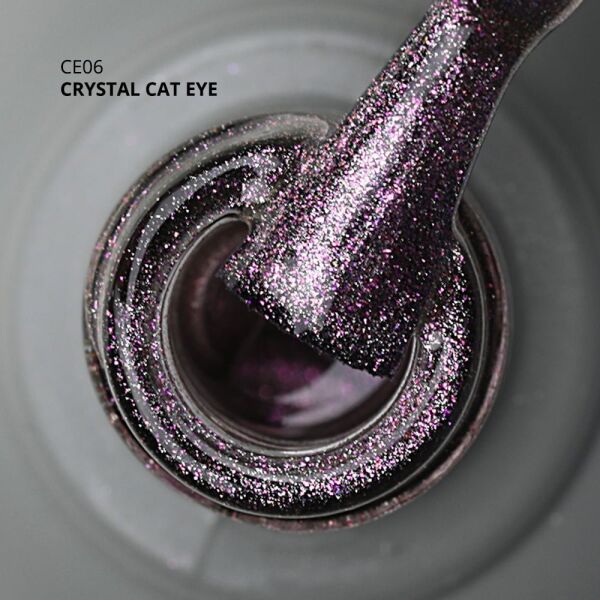 Momo Professional Crystal Cat Eye Kristal Kedi Gözü Kalıcı Oje CE06 Yarı Şeffaf, Lila (10ml)