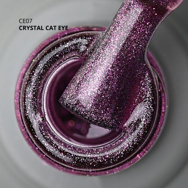 Momo Professional Crystal Cat Eye Kristal Kedi Gözü Kalıcı Oje CE07 Yarı Şeffaf, Mor (10ml)