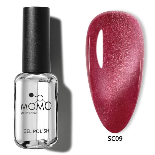 Momo Professional Korean Cat Eye, Silky Cat Eye Kedi Gözü Kalıcı Oje SC09 Açık Burgundy (10ml)