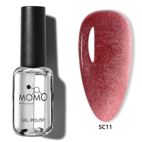 Momo Professional Korean Cat Eye, Silky Cat Eye Kedi Gözü Kalıcı Oje SC11 Açık Bordo (10ml)
