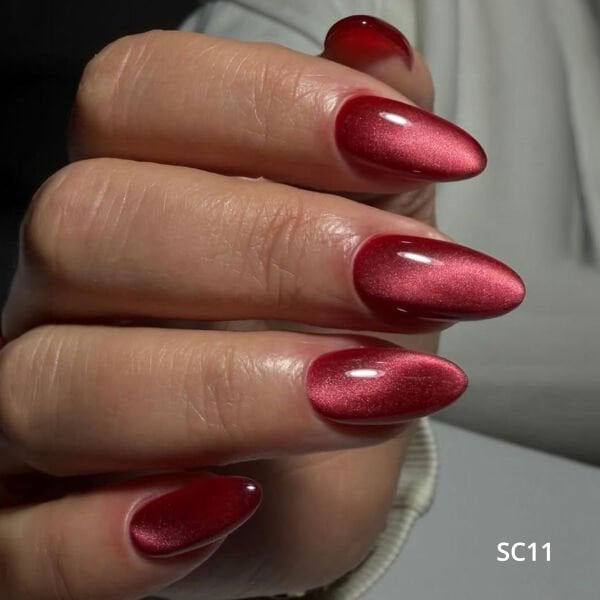 Momo Professional Korean Cat Eye, Silky Cat Eye Kedi Gözü Kalıcı Oje SC11 Açık Bordo (10ml)