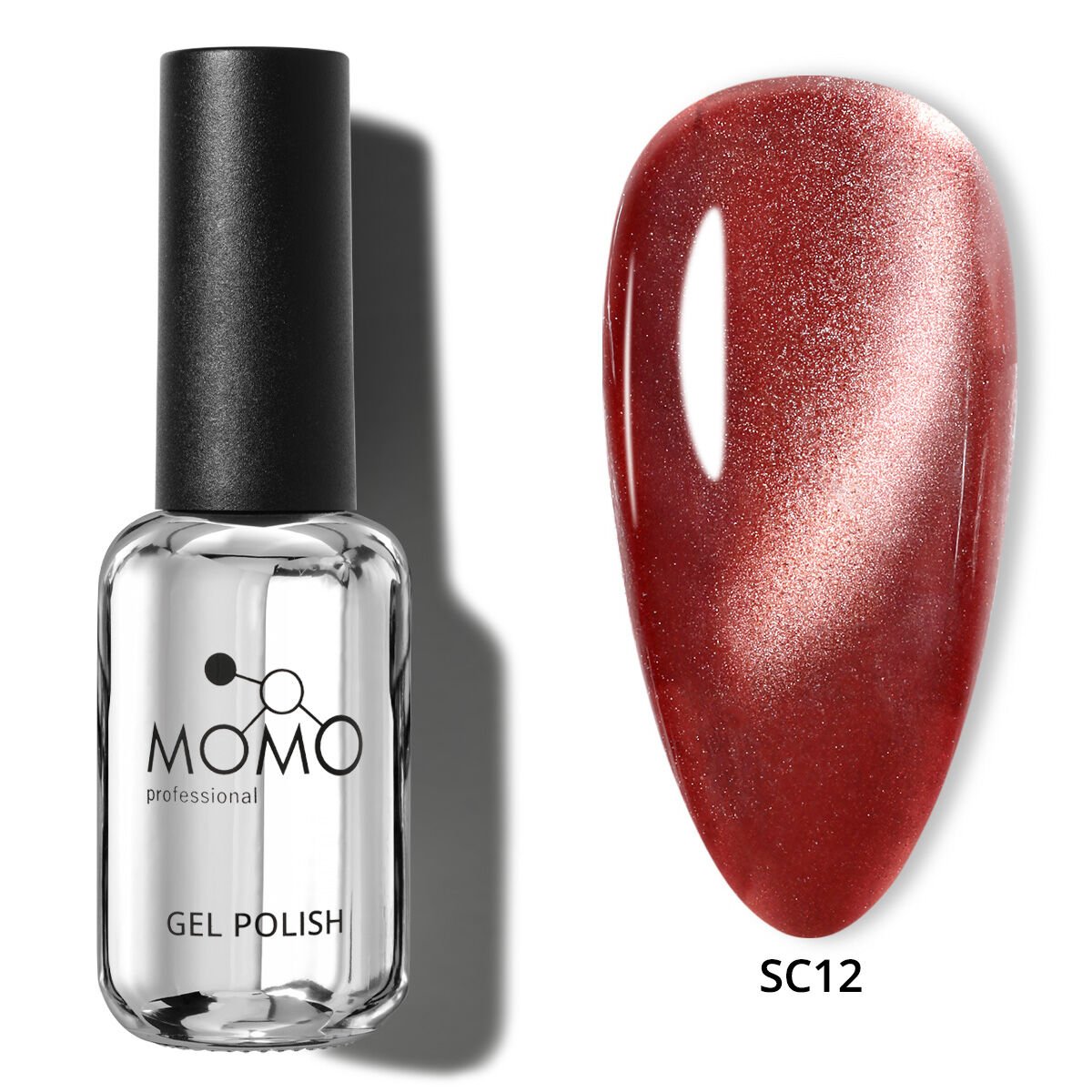 Momo Professional Korean Cat Eye, Silky Cat Eye Kedi Gözü Kalıcı Oje SC12 Bordo (10ml)