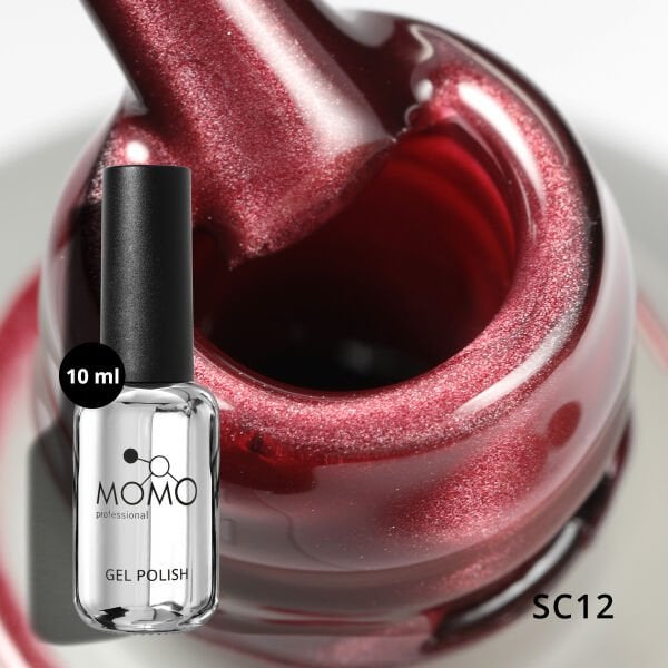 Momo Professional Korean Cat Eye, Silky Cat Eye Kedi Gözü Kalıcı Oje SC12 Bordo (10ml)