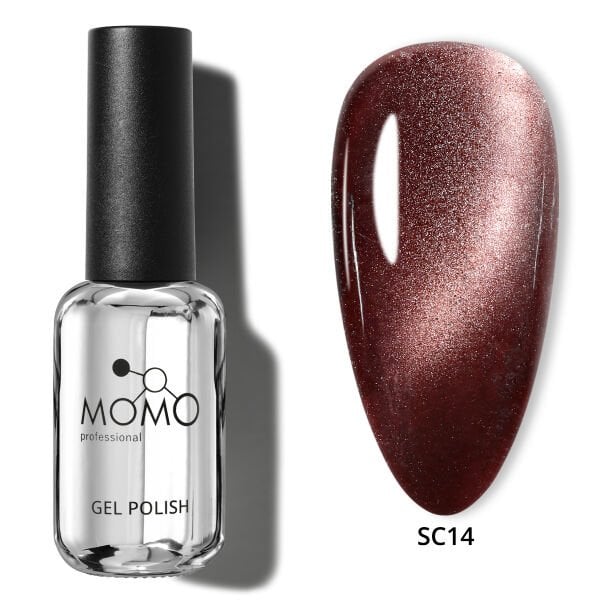 Momo Professional Korean Cat Eye, Silky Cat Eye Kedi Gözü Kalıcı Oje SC14 Zarif Bordo (10ml)