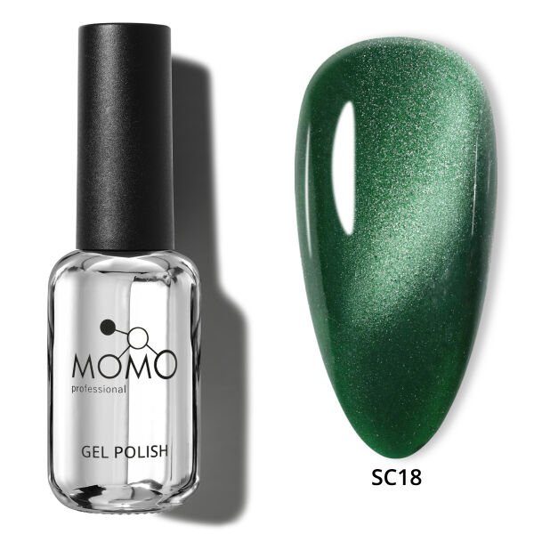 Momo Professional Korean Cat Eye, Silky Cat Eye Kedi Gözü Kalıcı Oje SC18 Zümrüt Yeşil (10ml)