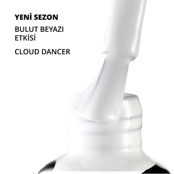 Momo Professional Kalıcı Oje Pantone Cloud Dancer 2026 Yılın Rengi, Bulut Beyazı, (10ml)