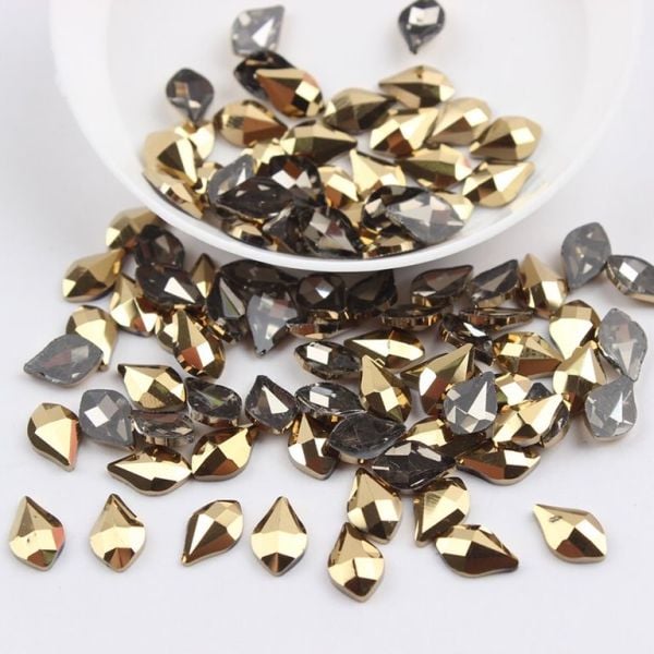 Taş Damla Alev Mine Gold 5*8mm 2 Adet