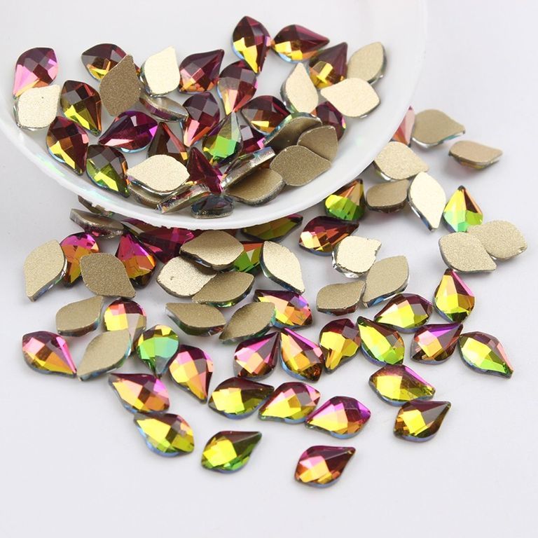 Taş Damla Alev Rainbow 5*8mm 2 Adet