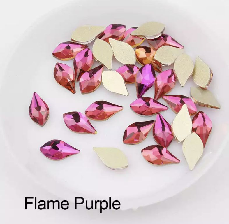 Taş Damla Alev Flame Purple 5*10mm 2 Adet