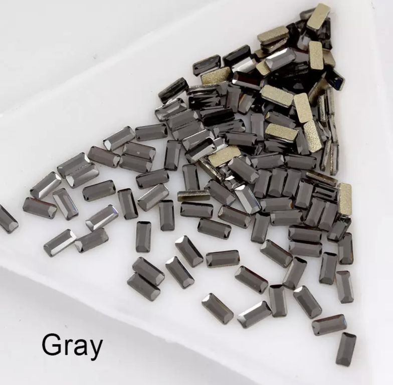 Taş Dikdörtgen Gray 1,9*4mm 4 Adet