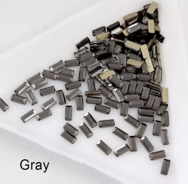 Taş Dikdörtgen Gray 1,9*4mm 4 Adet