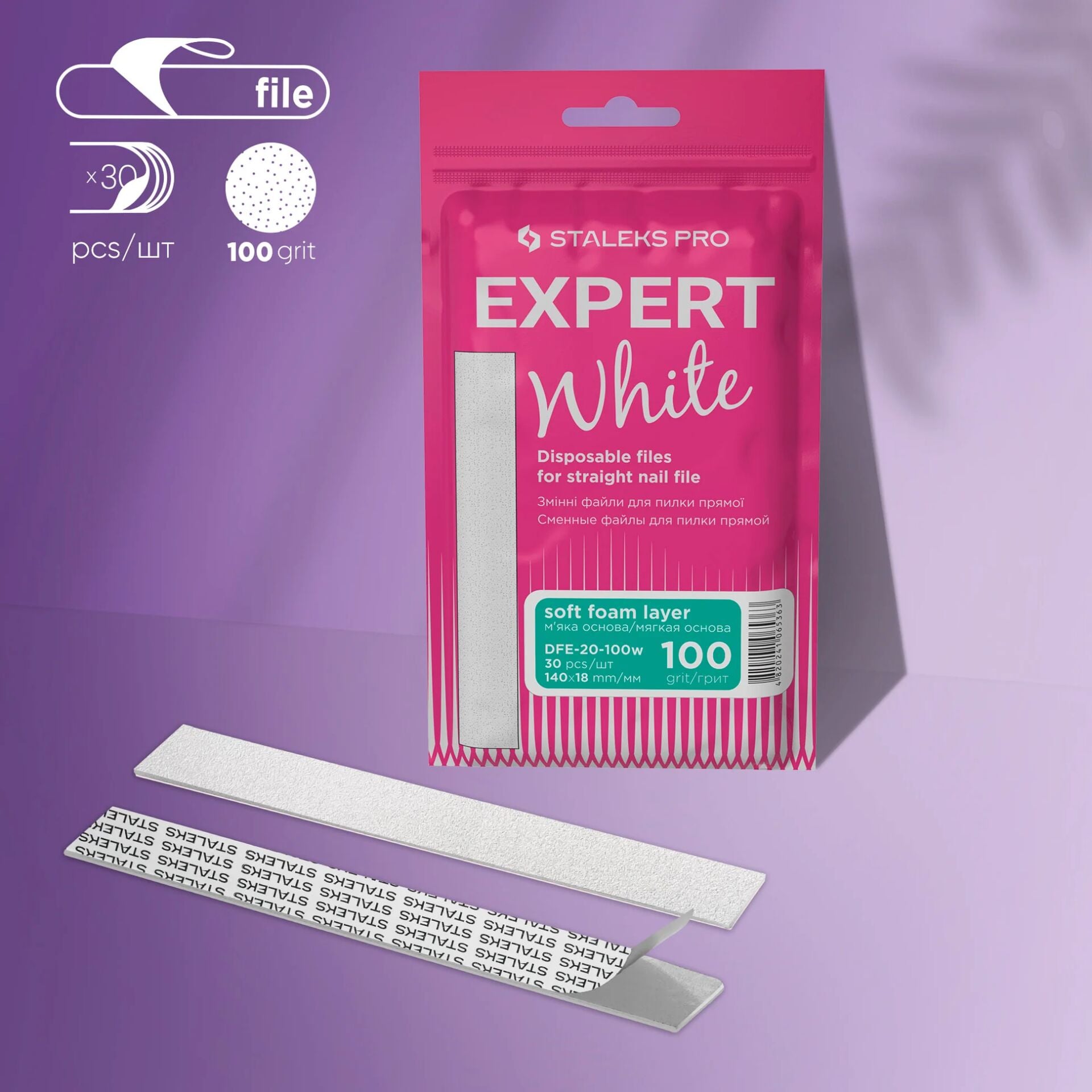 Staleks Expert 20 Düz Törpü İçin Yumuşak Tabanlı Yapışkan Zımpara, 100 grit (30 adet)