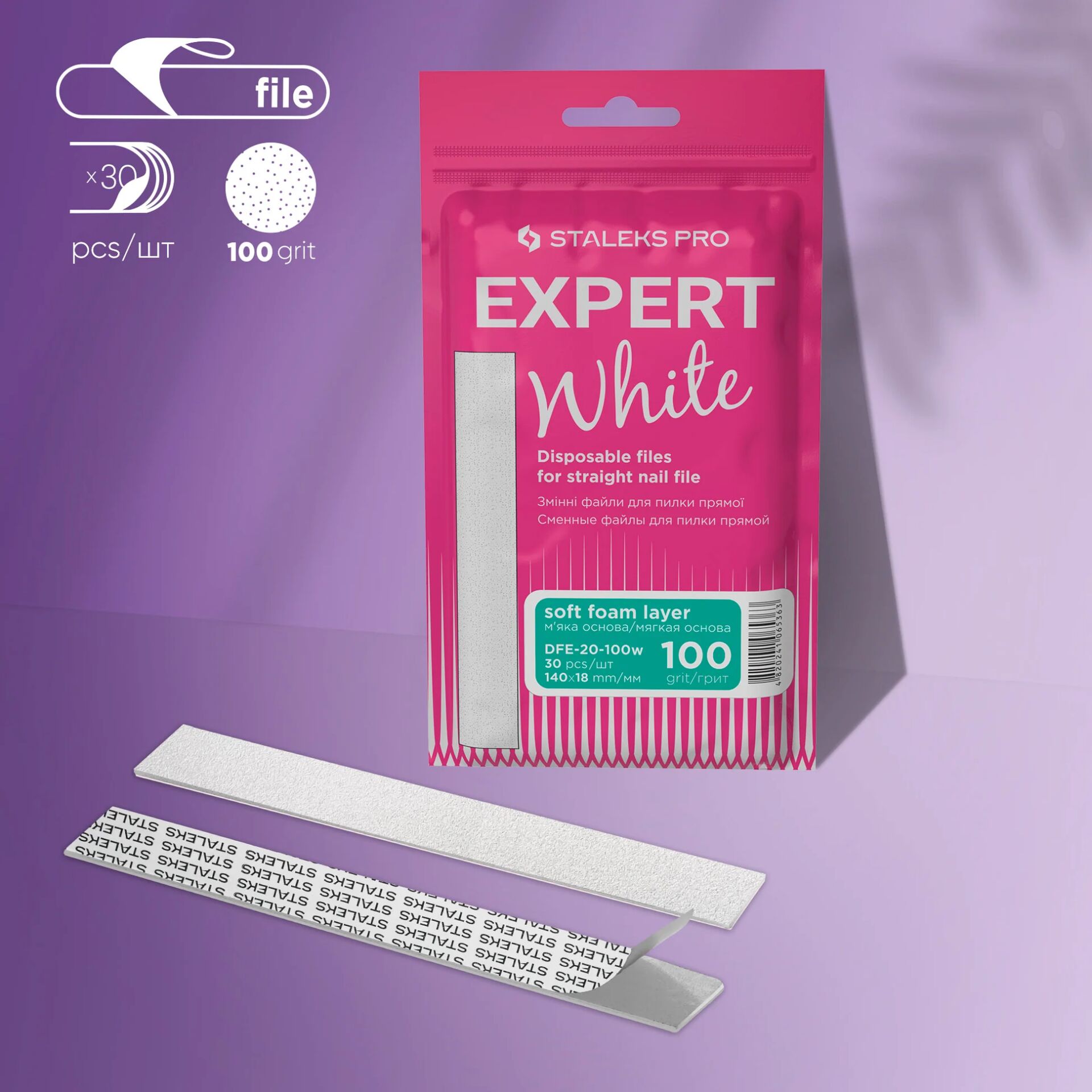 Staleks Expert 20 Düz Törpü İçin Yumuşak Tabanlı Yapışkan Zımpara, 100 grit (30 adet)
