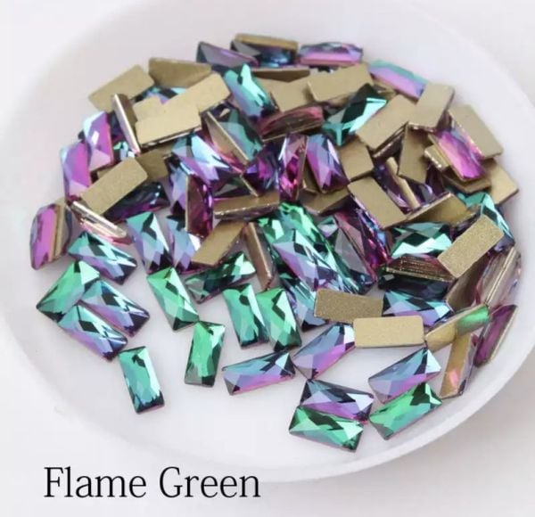 Taş Dikdörtgen Flame Green 3*7mm 2 Adet