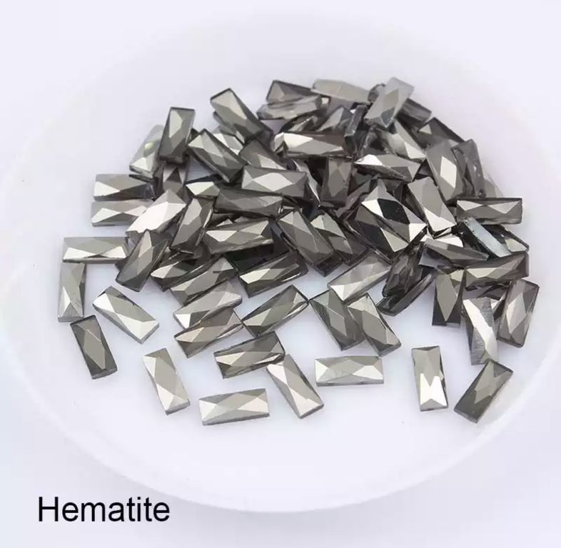 Taş Dikdörtgen Hematite 3*7mm 2 Adet