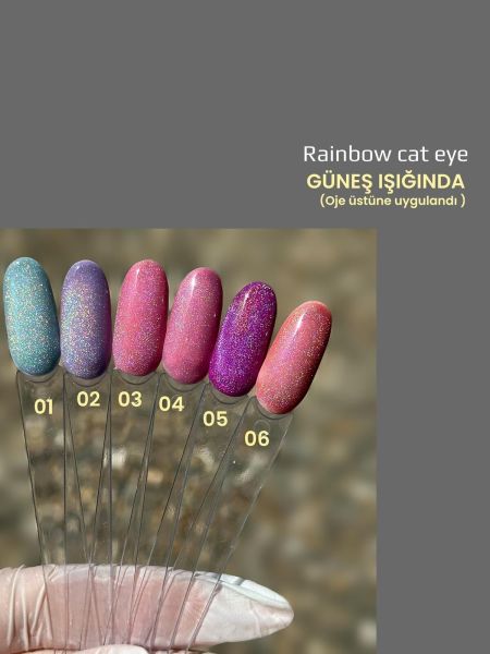 Viola Beauty  Kalıcı Oje Rainbow Cat Eye (Holografik Cat Eye Oje) #0004 13 ml