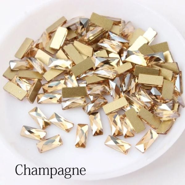 Taş Dikdörtgen Şampanya 3*7mm 2 Adet