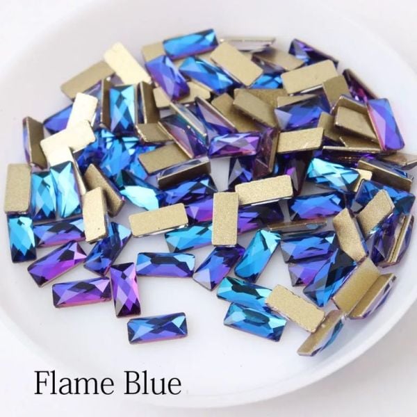 Taş Dikdörtgen Flame Blue 3*7mm 2 Adet