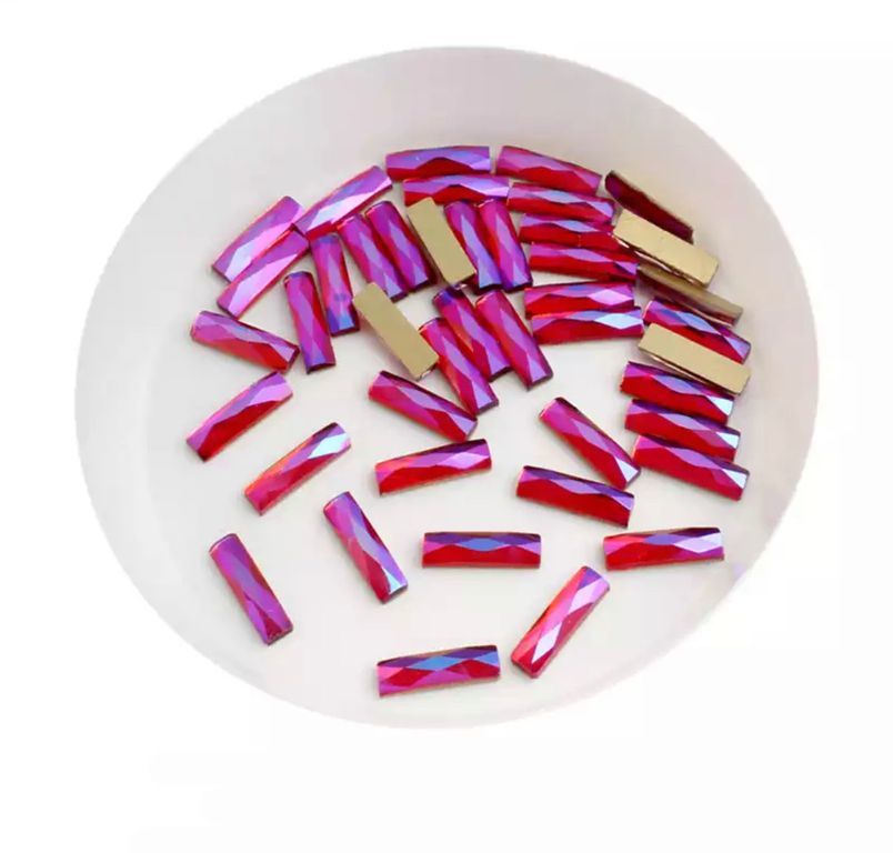 Taş Dikdörtgen Siam AB 2,5*9mm 2 Adet