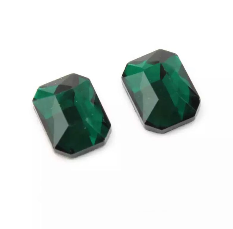 Taş Dikdörtgen Zümrüt 6*8mm 2 Adet