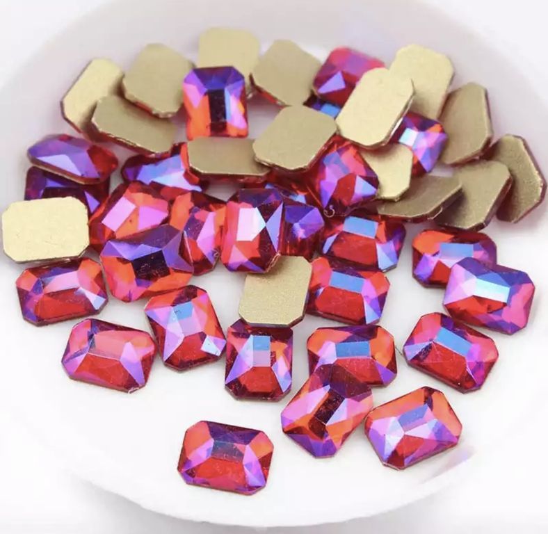 Taş Dikdörtgen Siam AB 6*8mm 2 Adet