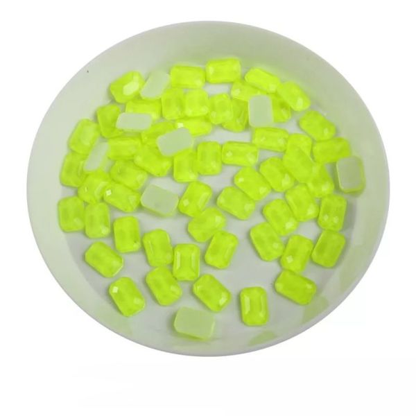 Taş Dikdörtgen Neon Limon 4*6mm 2 Adet