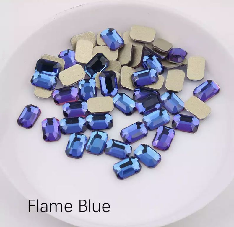 Taş Dikdörtgen Flame Blue (мк) 4*6mm 2 Adet