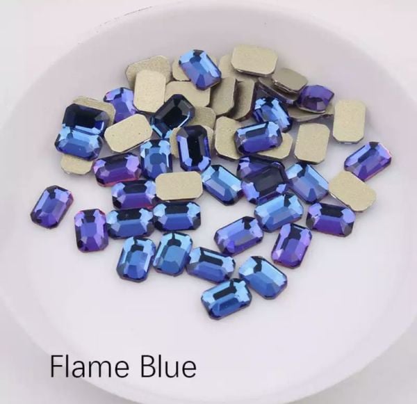 Taş Dikdörtgen Flame Blue (мк) 4*6mm 2 Adet