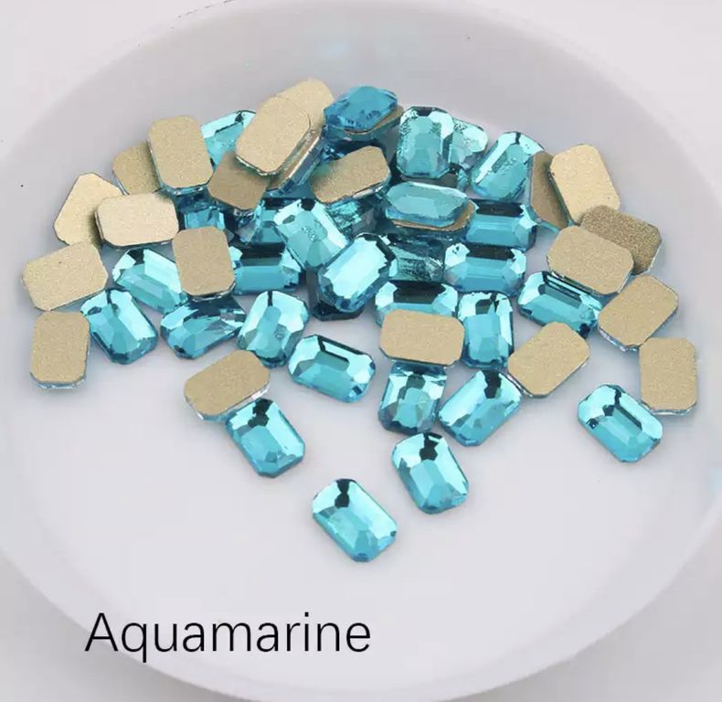 Taş Dikdörtgen Aquamarine (мк) 4*6mm 2 Adet
