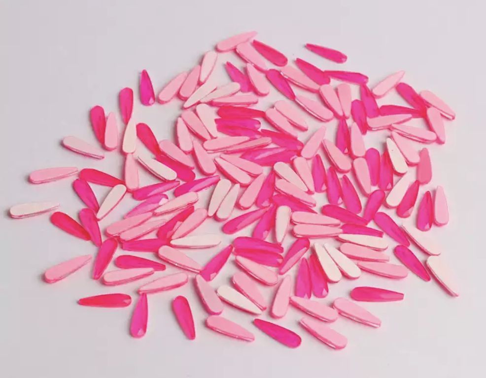 Taş Damla Neon Pembe 3*10mm 2 Adet