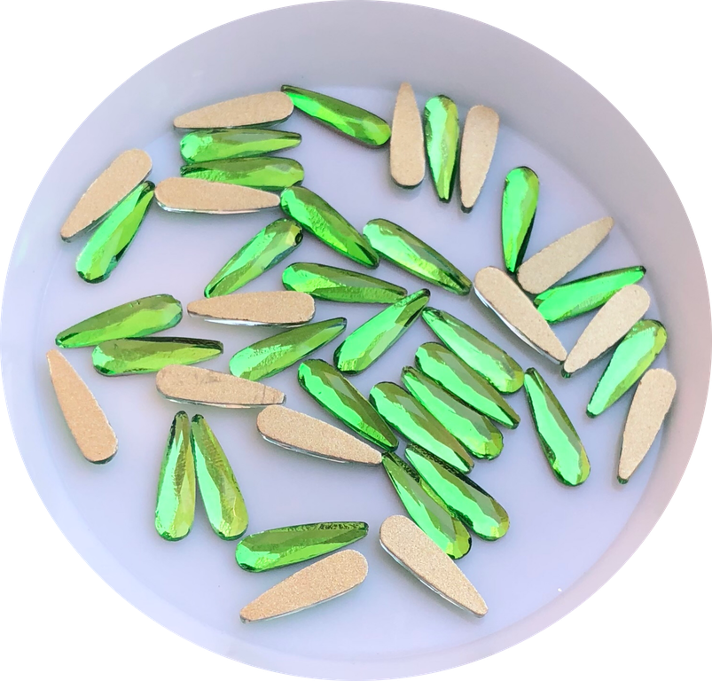 Taş Damla Green Grass 3*10mm 2 Adet