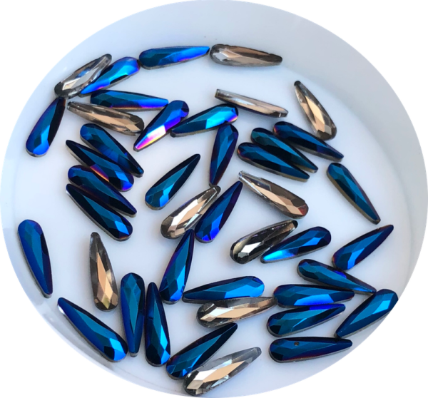 Taş Damla Blue Metal 3*10mm 2 Adet