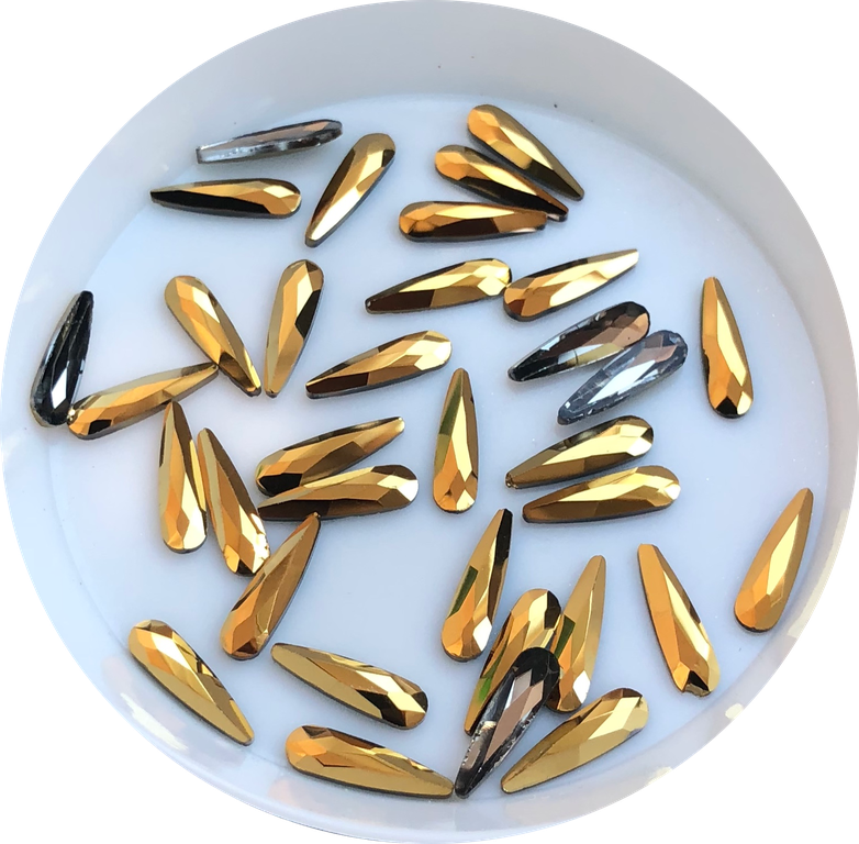 Taş Damla Gold 3*10mm 2 Adet