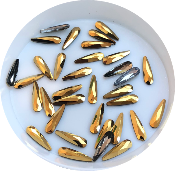 Taş Damla Gold 3*10mm 2 Adet