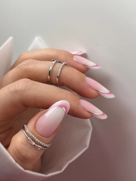 Ombre French Su Transferi Sticker CF-087 2.2-3.0 cm Uzunluğundaki Tırnaklar İçin Uygundur