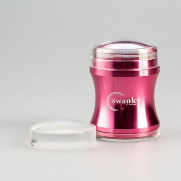 Swanky Stamping Şeffaf ve Pembe Yüksek Kapaklı Stamper Yedek Silikonu