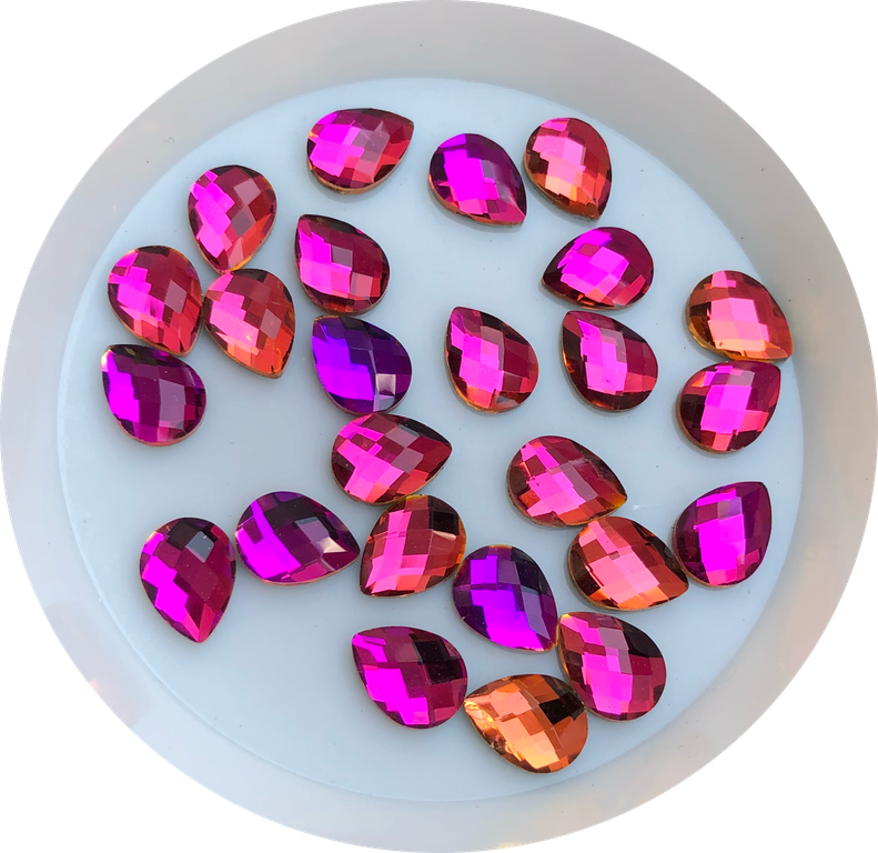 Taş Damla Purple 6*8mm 2 Adet