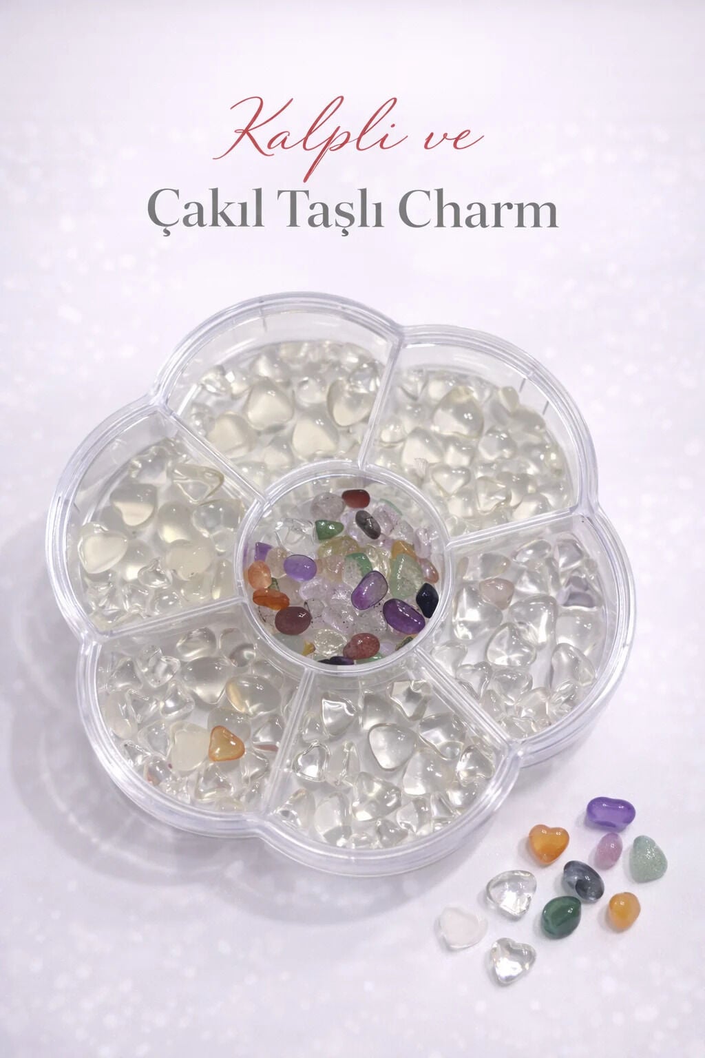 Viola Beauty Charm Kalpli ve Çakıl Taşlı